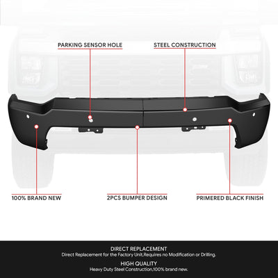 Modular Style Front Bumper w/ Parking Sensor Holes <br>20-23 Chevy Silverado 2500 3500 HD