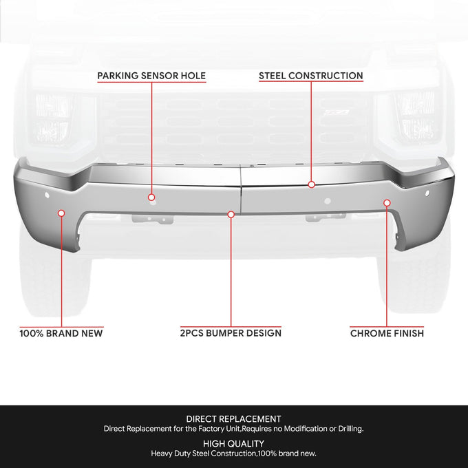 Modular Style Front Bumper w/ Parking Sensor Holes <br>20-23 Chevy Silverado 2500 3500 HD
