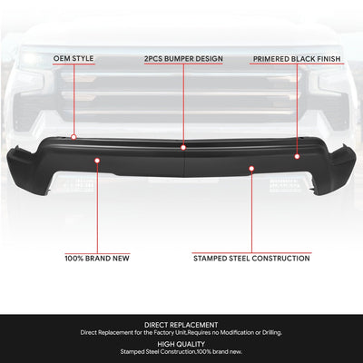 Modular Style Front Bumper w/o Park Assist <br>22-25 Chevy Silverado 1500