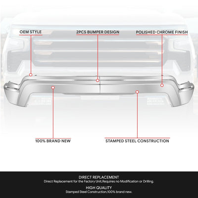 Modular Style Front Bumper w/o Park Assist <br>22-25 Chevy Silverado 1500