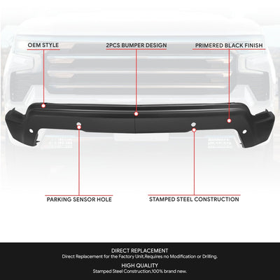 Modular Style Front Bumper w/ Park Assist <br>22-25 Chevy Silverado 1500