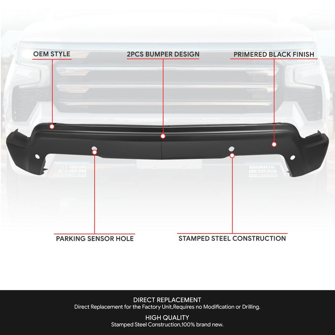 Modular Style Front Bumper w/ Park Assist <br>22-25 Chevy Silverado 1500