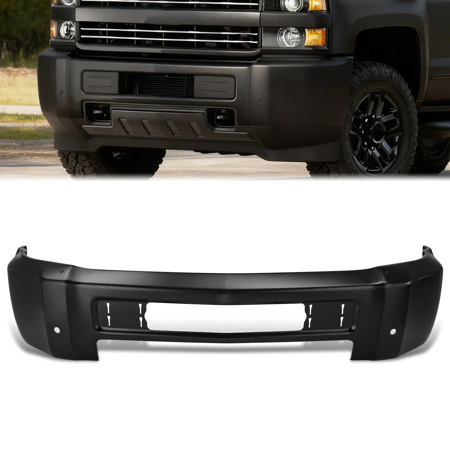 Modular Style Front Bumper w/ Parking Sensor Holes<br>15-19 Chevy Silverado 2500 3500 HD
