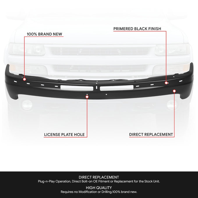 Front Bumper Face Bar <br> 99-02 Chevy/GMC Silverado Sierra 1500 2500 3500