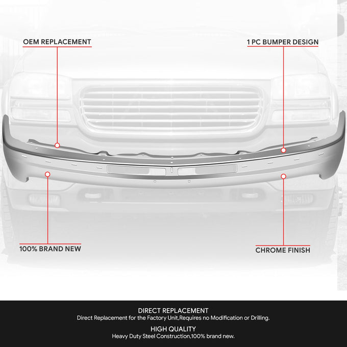Front Bumper Face Bar <br> 99-02 Chevy/GMC Silverado Sierra 1500 2500 3500