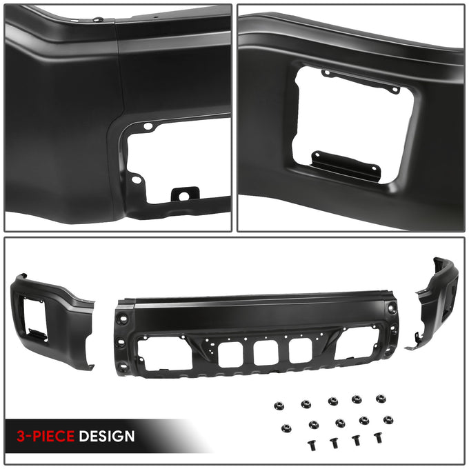 Modular Style Primered Steel Front Bumper Face Bar<br>14-15 GMC Sierra 1500