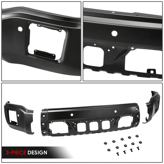 Modular Style Primered Black Front Bumper Face Bar<br>14-15 GMC Sierra 1500