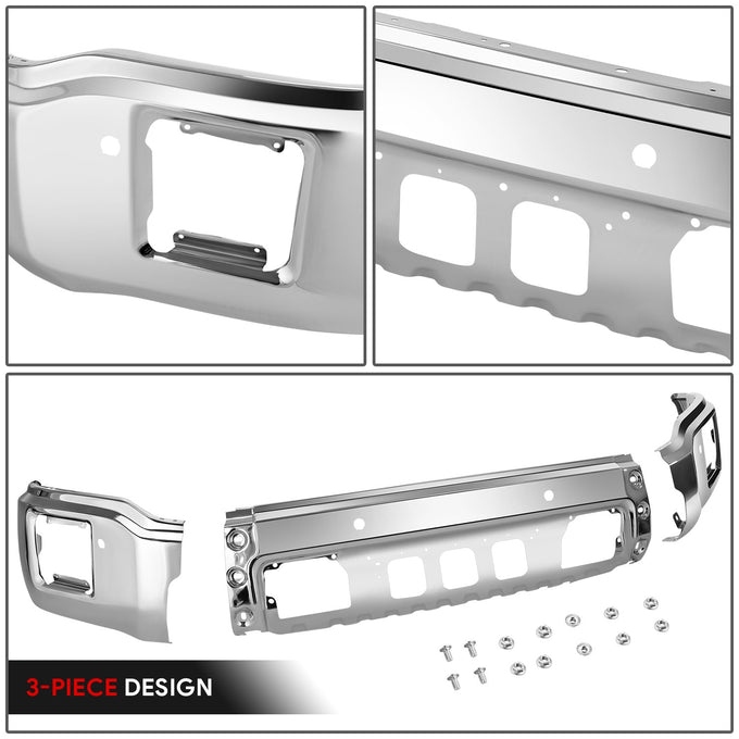 Modular Style Polished Chrome Front Bumper Face Bar<br>14-15 GMC Sierra 1500