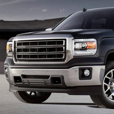 Modular Style Polished Chrome Front Bumper Face Bar<br>14-15 GMC Sierra 1500