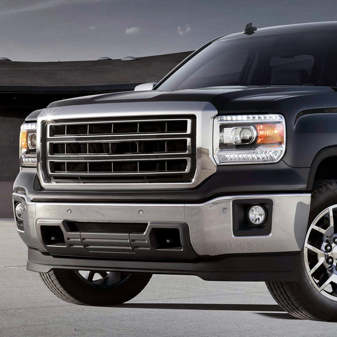Modular Style Polished Chrome Front Bumper Face Bar<br>14-15 GMC Sierra 1500
