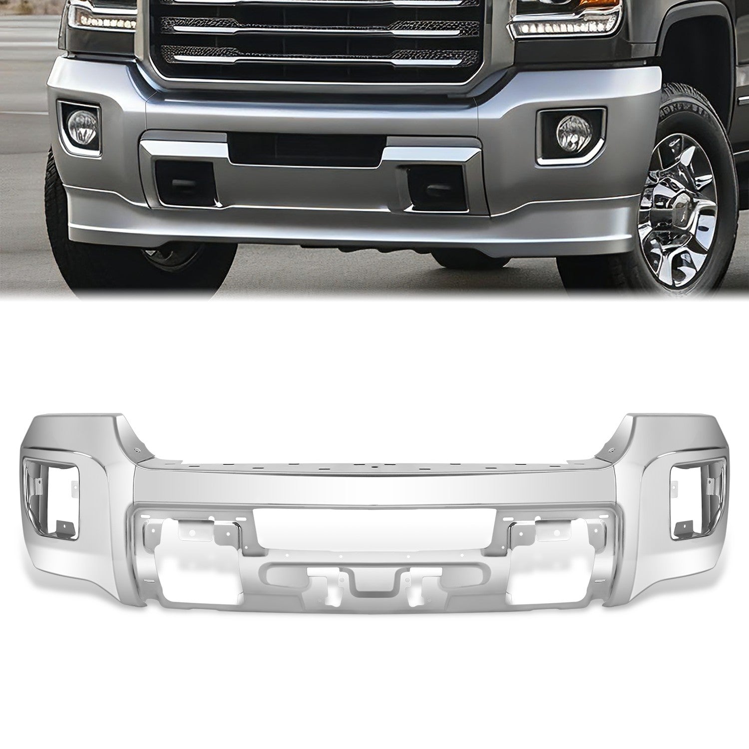 Modular Style Front Bumper w/o Parking Sensor Holes <br>15-19 GMC Sierra 2500 3500 HD