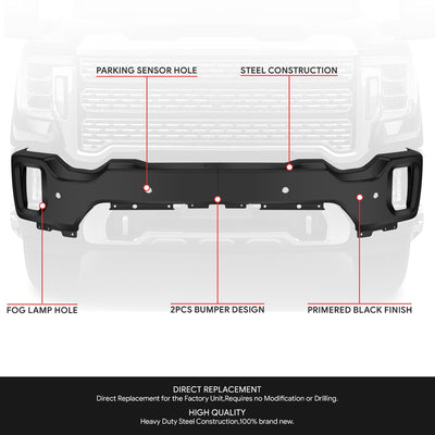 Modular Style Front Bumper w/ Parking Sensor Holes<br>20-23 GMC Sierra 2500 3500 HD