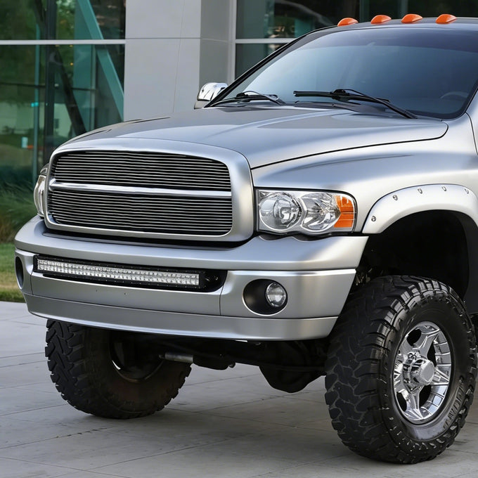Modular Style Polished Chrome Front Bumper Face Bar<br>02-08 Dodge RAM 1500,03-05 RAM 2500 RAM 3500