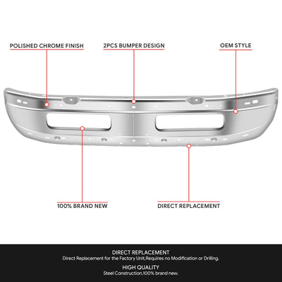 Modular Style Chrome Front Bumper Face Bar<br>94-95 Dodge Ram 1500 2500 3500