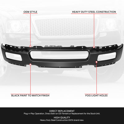 Front Bumper W/ Fog Light Holes <br> 04-06 Ford F-150