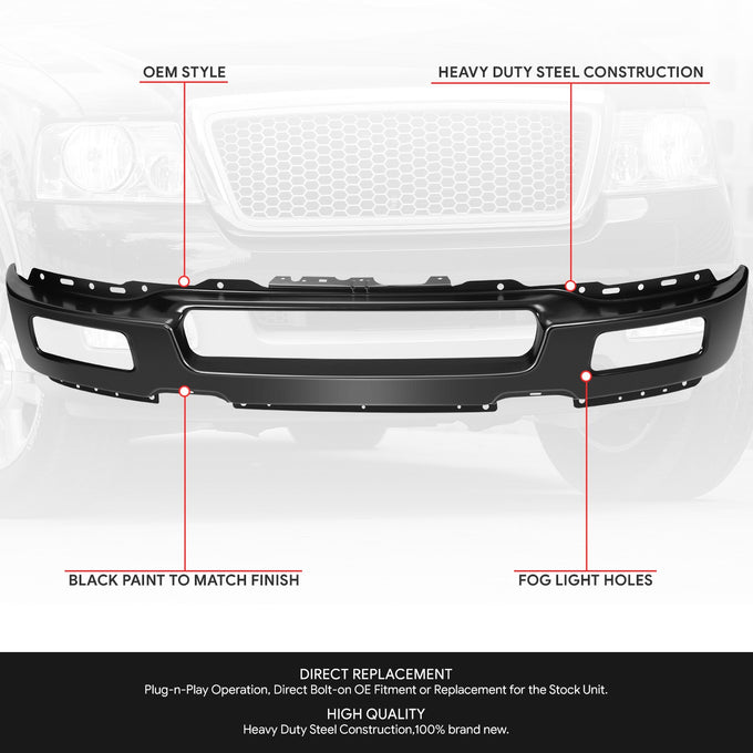 Front Bumper W/ Fog Light Holes <br> 04-06 Ford F-150