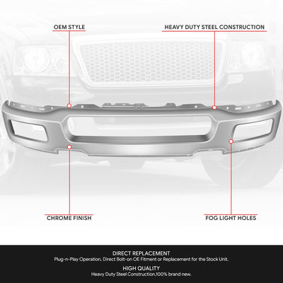 Front Bumper W/ Fog Light Holes <br> 04-06 Ford F-150