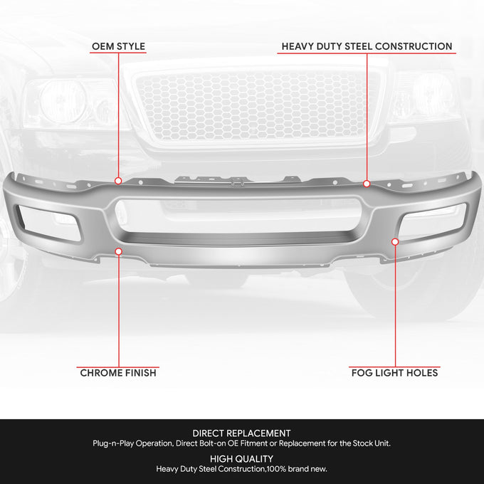 Front Bumper W/ Fog Light Holes <br> 04-06 Ford F-150