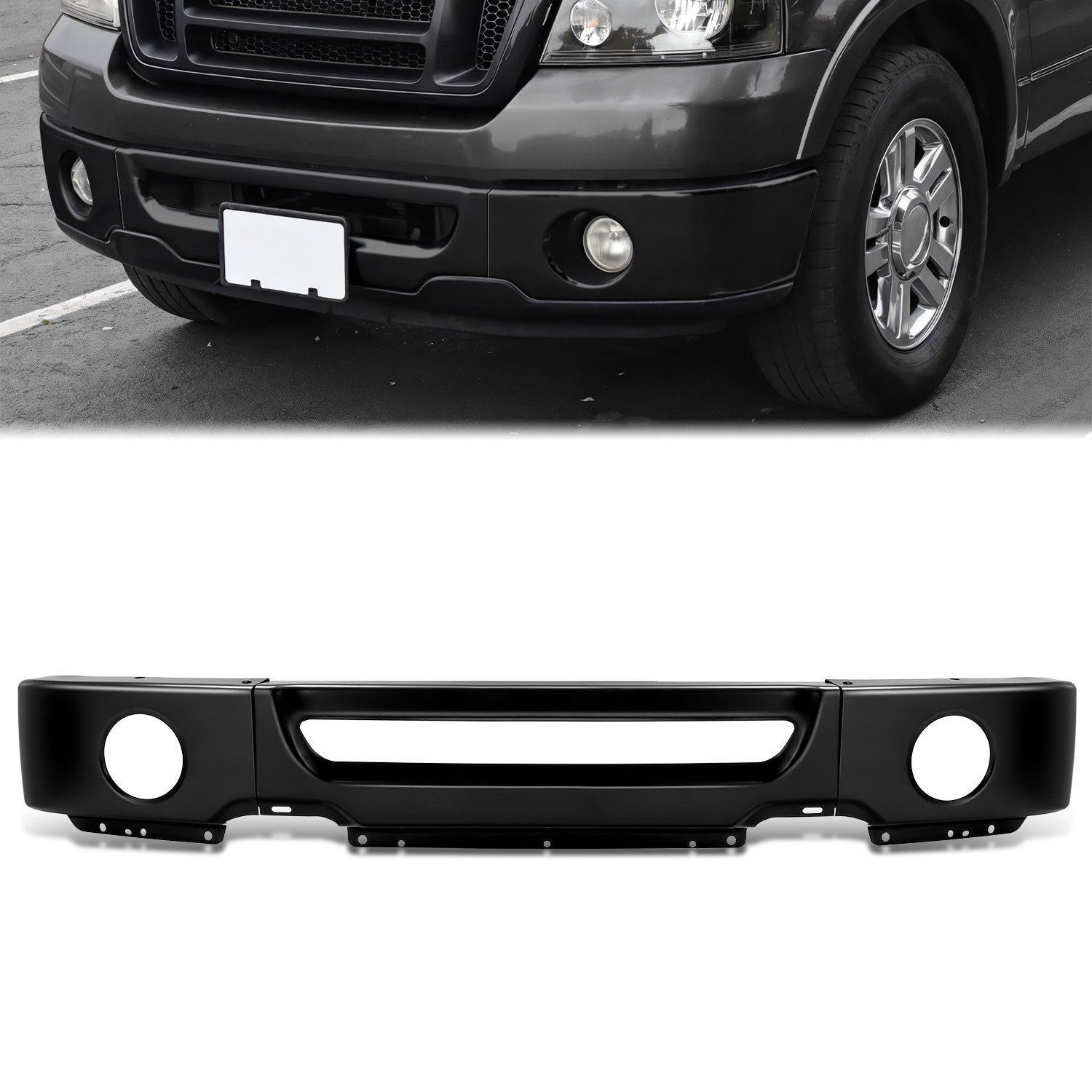 Modular Style Black Front Bumper Face Bar w/ Fog Lamps<br>06-08 Ford F-150