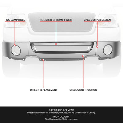 Modular Style Front Bumper Face Bar w/ Fog Lamps<br>06-08 Ford F-150