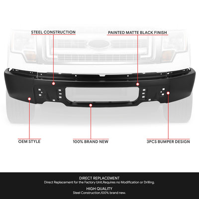 Modular Style Bumper Front Bumper <br>09-14 Ford F-150 XL XLT STX