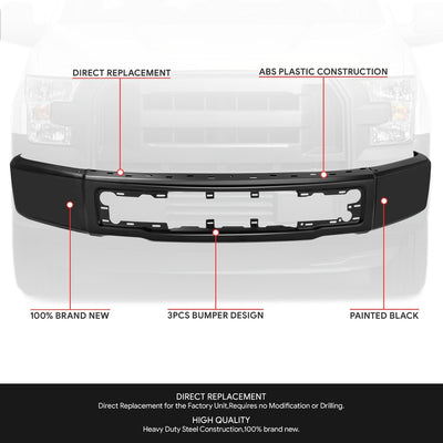 Modular Style Front Bumper w/o Fog Light Cutouts <br> 21-23 Ford F-150