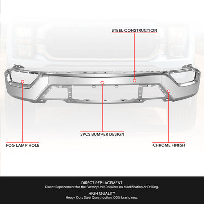 Modular Style Front Bumper Face Bar <br> 21-23 Ford F-150