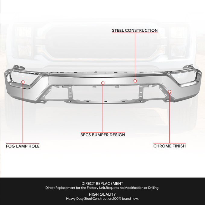 Modular Style Front Bumper Face Bar <br> 21-23 Ford F-150