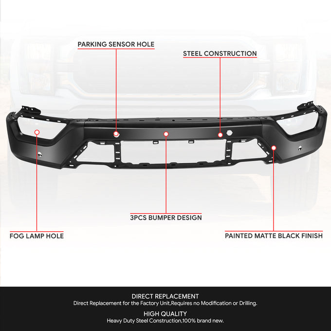 Modular Style Front Bumper Face Bar <br> 21-23 Ford F-150