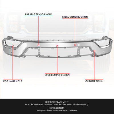 Modular Style Front Bumper Face Bar <br> 21-23 Ford F-150