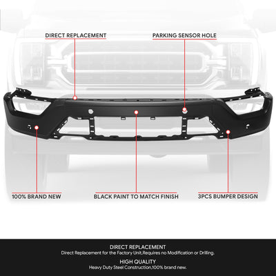 Modular Style Front Bumper w/ Parking Distance Holes<br>21-23 Ford F-150