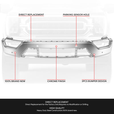 Modular Style Front Bumper w/ Parking Distance Holes<br>21-23 Ford F-150