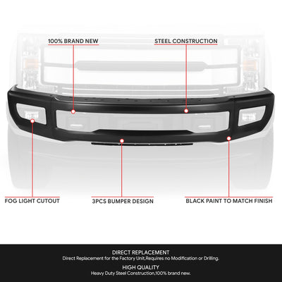 Modular Style Front Bumper Face Bar <br>17-19 Ford F-250 F-350 Super Duty