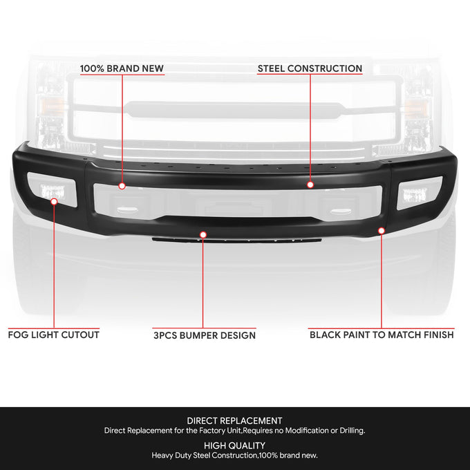 Modular Style Front Bumper Face Bar <br>17-19 Ford F-250 F-350 Super Duty