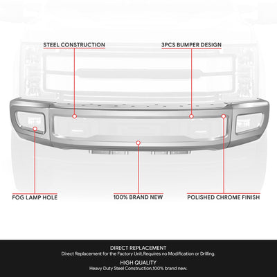 Modular Style Front Bumper (w/o Parking Assist) <br>16-19 GMC Sierra 1500 Limited