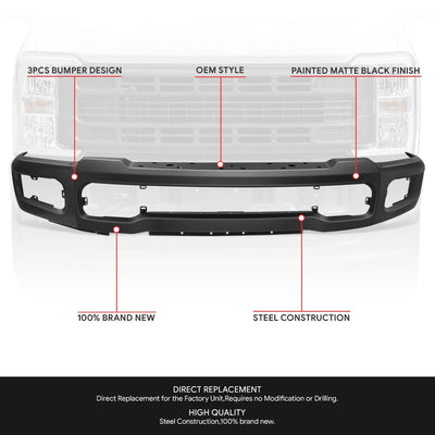Modular Style Front Bumper w/ Parking Sensor Holes <br>23-26 Ford F-250 F-350 Super Duty
