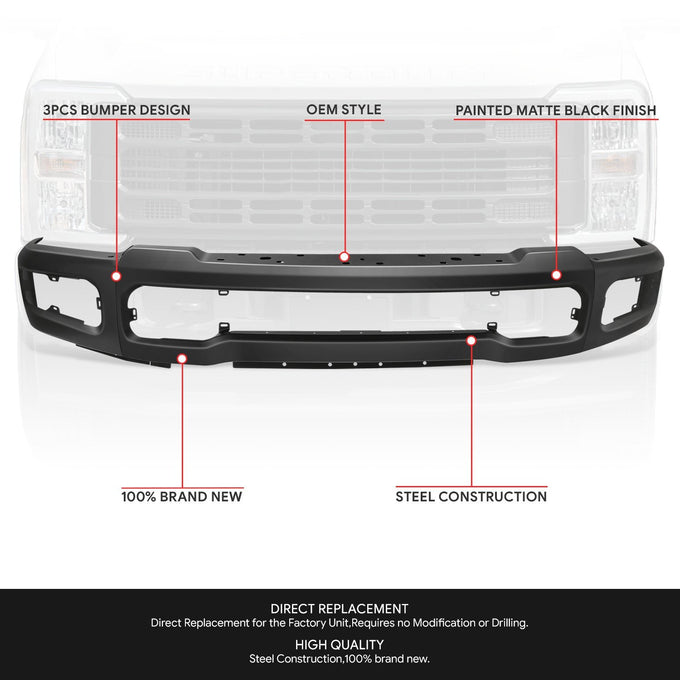 Modular Style Front Bumper w/ Parking Sensor Holes <br>23-26 Ford F-250 F-350 Super Duty