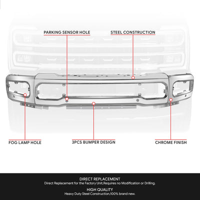 Modular Style Front Bumper w/ Parking Sensor Holes <br>23-25 Ford F-250 F350 Super Duty