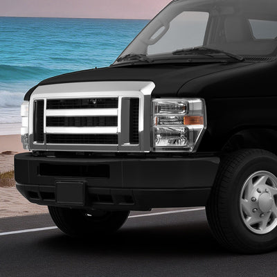 Modular Style Black Steel Bumper Face Bar<br>08-14 Ford E-150 E-250,15-19 E-350 E-450