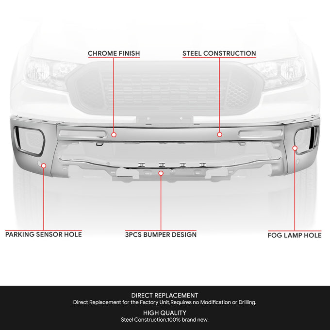 Modular Style Front Bumper Face Bar <br> 19-24 Ford Ranger