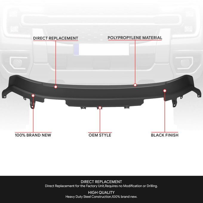 Black Front Bumper Lower Air Deflector<br>19-23 Ford Ranger