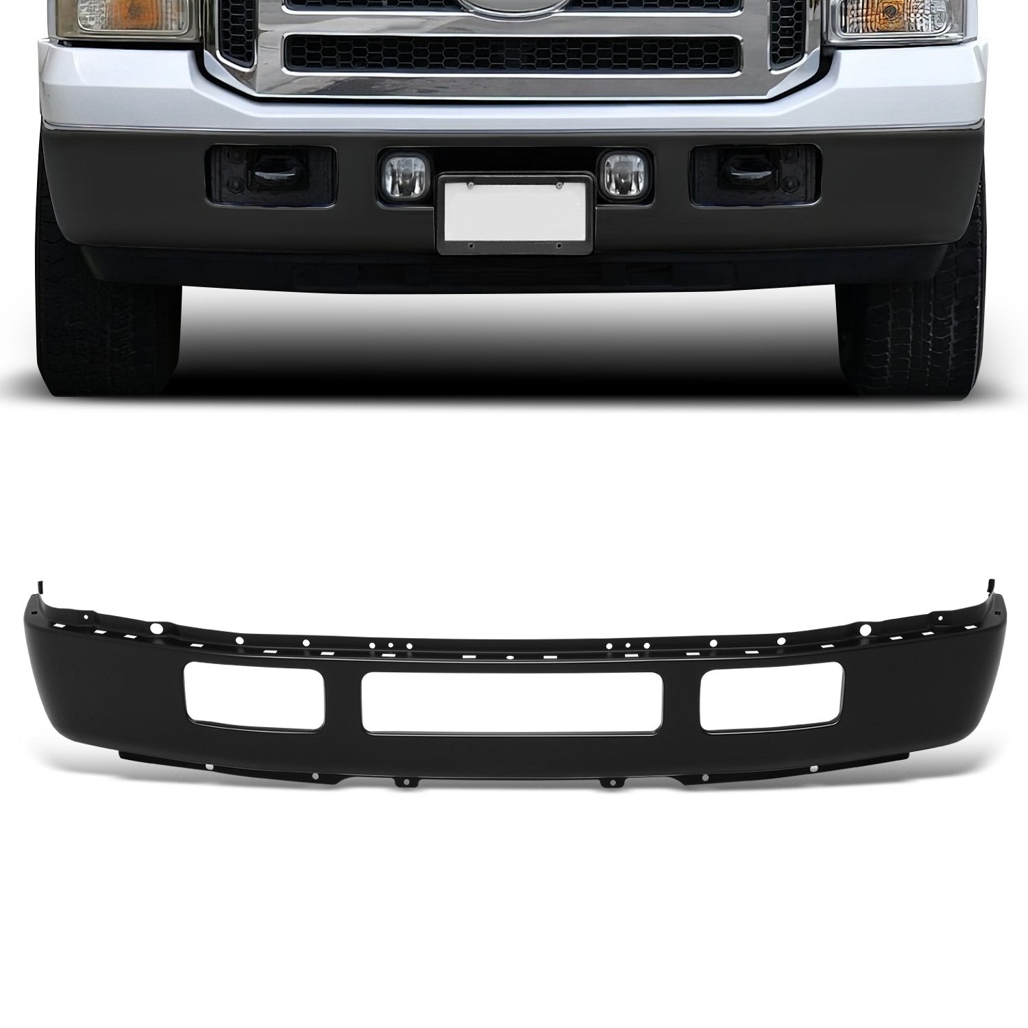 Front Bumper Face Bar (w/o Fender Flare Holes) <br> 05-07 Ford F-250 F-350 Super Duty