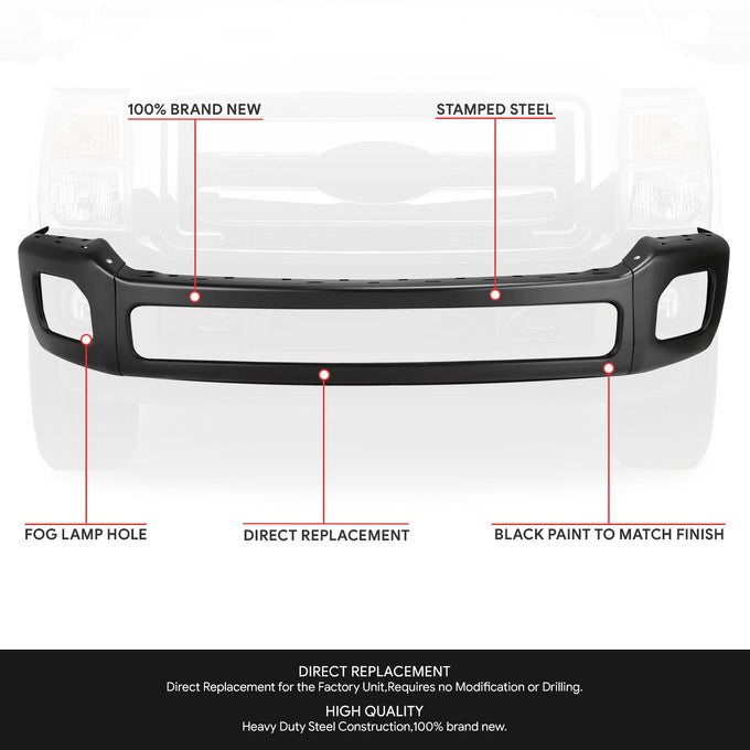 Front Bumper (w/o Bumper End Caps) <br>11-16 Frod F-250, F-350 Super Duty