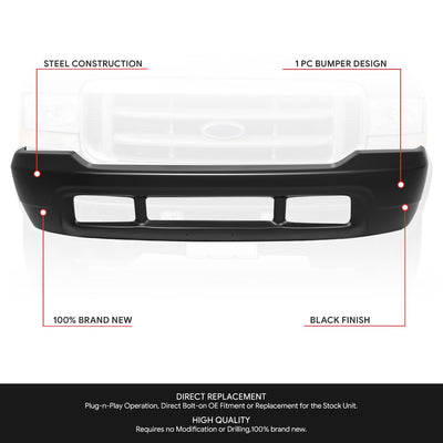 Front Bumper Face Bar <br> 00-04 Ford F-250 F-350 Super Duty