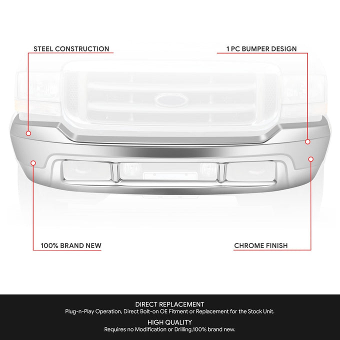 Front Bumper Face Bar <br> 00-04 Ford F-250 F-350 Super Duty