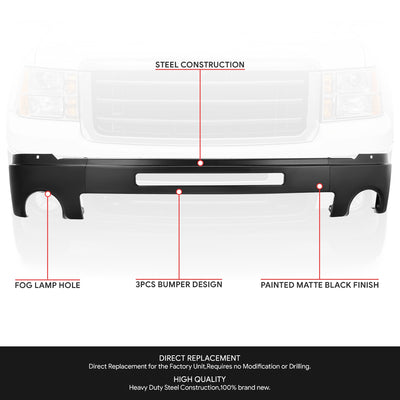 Modular Style Front Bumper (w/Fog Light Holes) <br>07-13 GMC Sierra 1500 2500 3500 HD