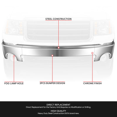 Modular Style Front Bumper <br>07-08 GMC Sierra 1500 2500 3500 HD