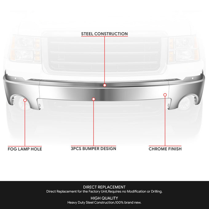 Modular Style Front Bumper <br>07-08 GMC Sierra 1500 2500 3500 HD