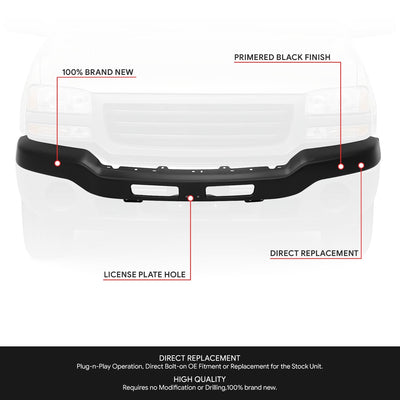 Front Bumper Face Bar (W/Fog Lights, w/o Bracket) <br> 03-07 Gmc Sierra 1500 Classic