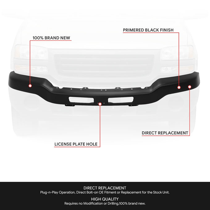 Front Bumper Face Bar (W/Fog Lights, w/o Bracket) <br> 03-07 Gmc Sierra 1500 Classic